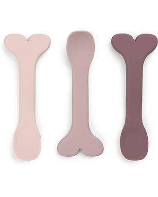 Done By Deer Silicone Baby Spoon 3-pack - Wally - Powder Cutlery