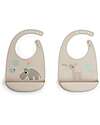 Done By Deer Silicone Bib - Set of 2 - Celebration - Sabbia - 100% Food Grade Silicone - with Pocket Waterproof Bibs