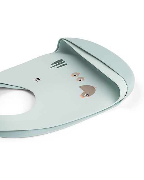 Done By Deer Silicone Bib - Set of 2 - Tiny Farm - Blue - 100% Food Grade Silicone - with Pocket Waterproof Bibs