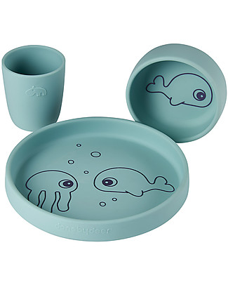 Done By Deer Silicone Dinner Set - Blue Sea friends Meal Sets