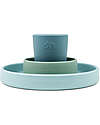 Done By Deer Silicone Dinner Set - Plate Bowl and Cup - Happy Clouds - Blue Meal Sets