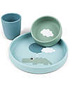 Done By Deer Silicone Dinner Set - Plate Bowl and Cup - Happy Clouds - Blue Meal Sets