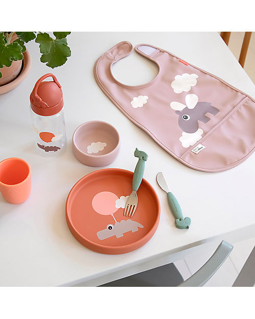 Done By Deer Silicone Dinner Set - Plate Bowl and Cup - Happy Clouds - Papaya Meal Sets