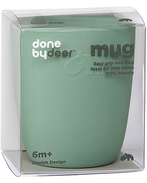 Done By Deer Silicone Mini Mug, Green - 100% Silicone Beakers