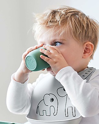 Done By Deer Silicone Mini Mug, Green - 100% Silicone Beakers