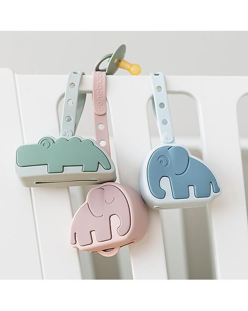 Done By Deer Silicone Pacifier Pouch- Croco - Green Dummies & Soothers