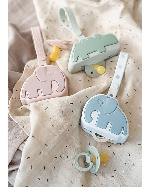 Done By Deer Silicone Pacifier Pouch- Elphee - Blu Dummies & Soothers