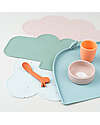 Done By Deer Silicone Placemat with Small Raised Edge - Cloud - Powder with Confetti Placemat
