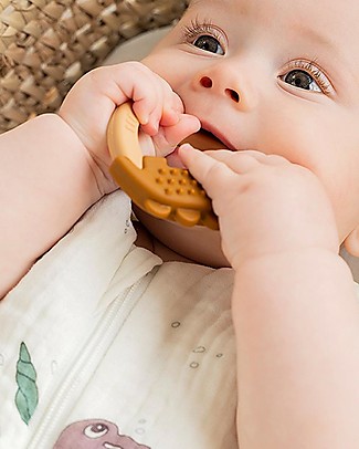 Done By Deer Silicone Teether - Pack of 2 - Elphee and Croco - Powder/Mustard Teethers