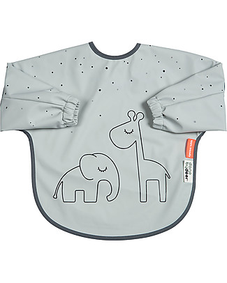 Done By Deer Sleeved Bib Grey Dreamy Dots - 6-18 months Burpy Bibs