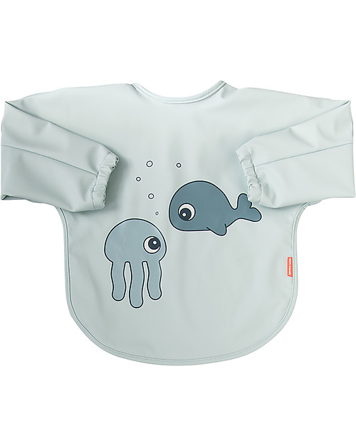 Done By Deer Sleeved Bib Sea Friends - Blue - 6-18 months Burpy Bibs