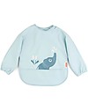 Done By Deer Sleeved Pocket Bib - Waterproof - Elphee - Blue - Oeko-Tex Certified Burpy Bibs