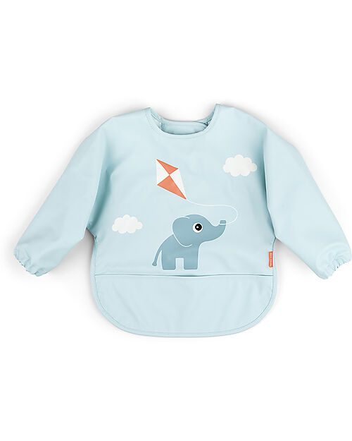 Done By Deer Sleeved Pocket Bib - Waterproof - Elphee - Blue - Oeko-Tex Certified Burpy Bibs