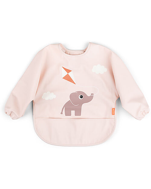 Done By Deer Sleeved Pocket Bib - Waterproof - Elphee - Powder - Oeko-Tex Certified Burpy Bibs