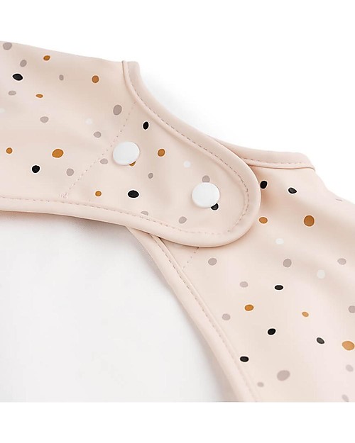 Done By Deer Sleeved Pocket Bib - Waterproof - Happy Dots - Powder - Oeko-Tex Certified Burpy Bibs