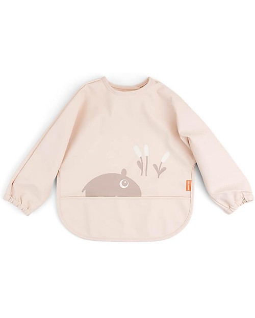 Done By Deer Sleeved Pocket Bib - Waterproof - Ozzo - Powder - Oeko-Tex Certified Burpy Bibs