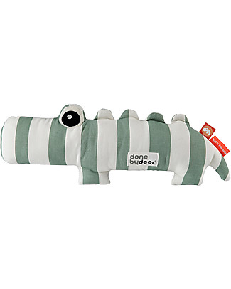 Done By Deer Soft Toy Croco, Green - 38x14 cm - Cotton Soft Toys