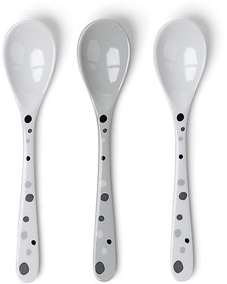 Done By Deer Spoon Dreamy Dots 3 Pcs Set - Grey Cutlery
