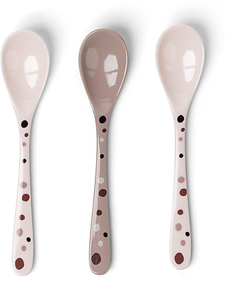 Done By Deer Spoon Dreamy Dots 3 Pcs Set - Powder Cutlery