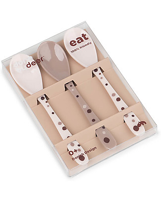 Done By Deer Spoon Dreamy Dots 3 Pcs Set - Powder Cutlery