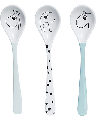 Done By Deer Spoon Happy Dots 3 Pcs Set, Blue Cutlery