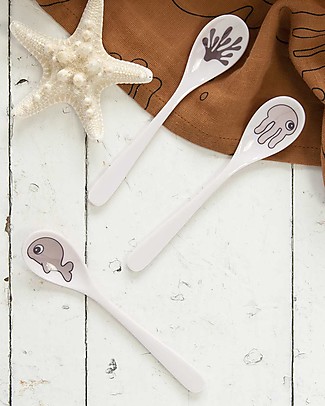 Done By Deer Spoon Sea Friends 3 Pcs Set - Powder - Long handle Spoons, Cutlery & Chopsticks