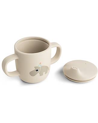 Done By Deer Spout Cup 120 ml - Celebration - Sand - 100% Food Grade Silicone - Double Handle Cups