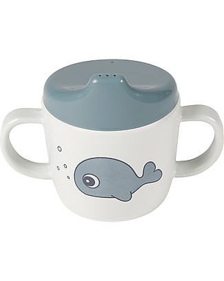 Done By Deer Spout Cup with Handles Sea Friends - Blue - 230 ml Sippy Cups