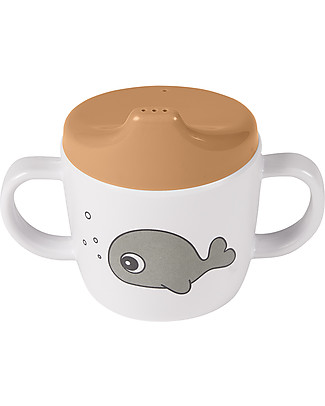 Done By Deer Spout Cup with Handles Sea Friends - Mustard/Grey - 230 ml Sippy Cups