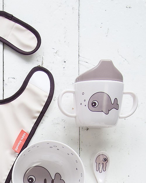 Done By Deer Spout Cup with Handles Sea Friends - Powder - 230 ml Cups