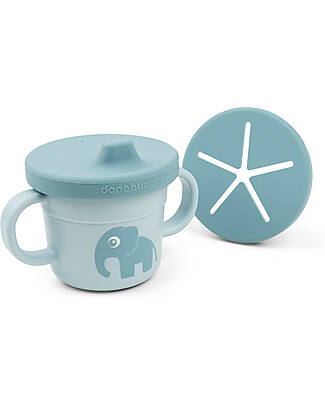 Done By Deer Spout Cup with Snacks - Elphee - Blue - 100% Alimentary PP Cups