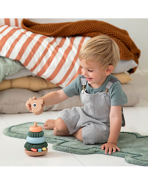 Done By Deer Stacking Tower - Raffi - Colour Mix - in Wood Wooden Stacking Toys