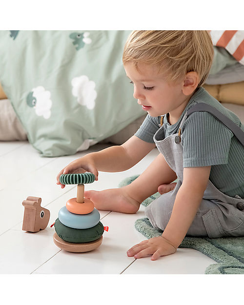Done By Deer Stacking Tower - Raffi - Colour Mix - in Wood Wooden Stacking Toys