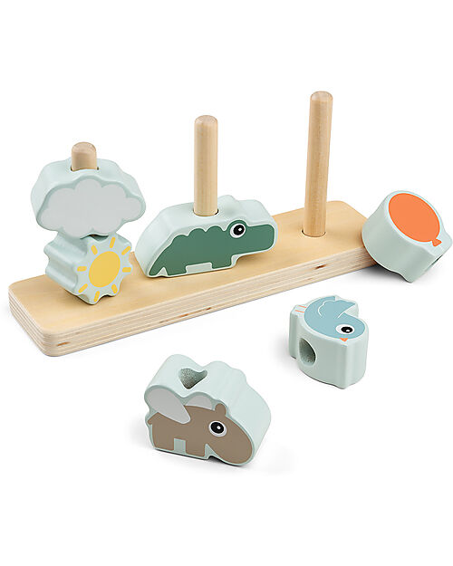 Done By Deer Stacking Toy - Happy Clouds - Wooden Parts - 12m+ Newborn Toys_