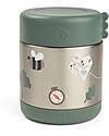 Done By Deer Stainless Steel Insulated Food Jar - Tiny Trails - Green - 300 ml Thermal Containers