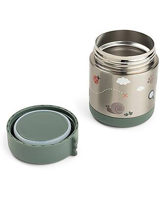 Done By Deer Stainless Steel Insulated Food Jar - Tiny Trails - Green - 300 ml Thermal Containers