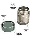 Done By Deer Stainless Steel Insulated Food Jar - Tiny Trails - Green - 300 ml Thermal Containers