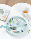 Done By Deer Stick&Stay Compartment Plate - Playground - Blue - 100% Silicone Bowls & Plates