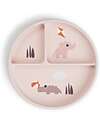 Done By Deer Stick&Stay Compartment Plate - Playground - Powder - 100% Silicone Bowls & Plates