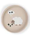 Done By Deer Stick&Stay Plate - Tiny Farm - Sand - 100% Food Grade Silicone - Perfect Gift Idea! Bowls & Plates