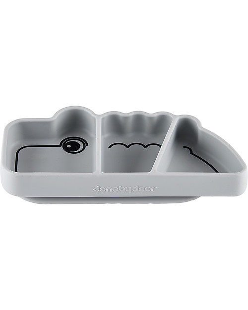 Done By Deer Stick&Stay Snack Plate Croco, Grey Bowls & Plates