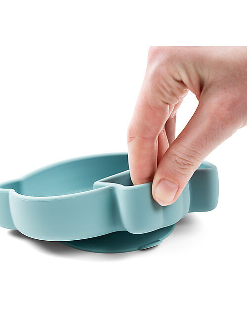 Done By Deer Stick&Stay Snack Plate - Silicone - Birdee -Blue Bowls & Plates