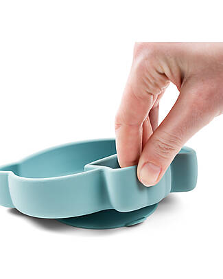 Done By Deer Stick&Stay Snack Plate - Silicone - Birdee -Blue Bowls & Plates