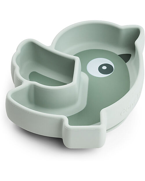 Done By Deer Stick&Stay Snack Plate - Silicone - Birdee - Green Bowls & Plates