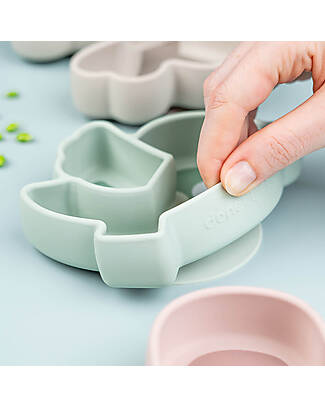 Done By Deer Stick&Stay Snack Plate - Silicone - Birdee - Green Bowls & Plates