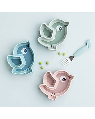 Done By Deer Stick&Stay Snack Plate - Silicone - Birdee -Powder Bowls & Plates