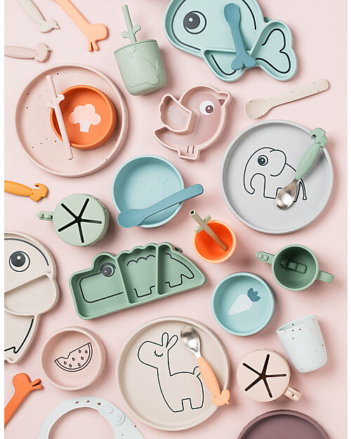 Done By Deer Stick&Stay Snack Plate - Silicone - Birdee -Powder Bowls & Plates