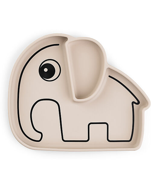 Done By Deer Stick&Stay Snack Plate - Silicone - Elphee- Sand Bowls & Plates