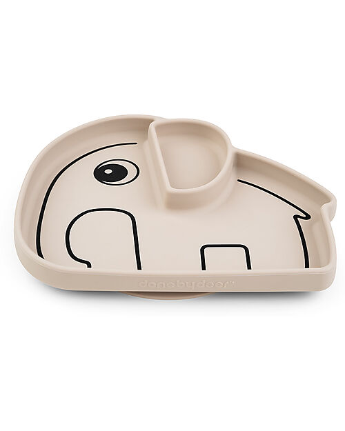 Done By Deer Stick&Stay Snack Plate - Silicone - Elphee- Sand Bowls & Plates