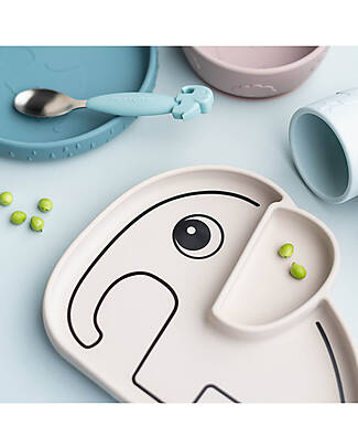 Done By Deer Stick&Stay Snack Plate - Silicone - Elphee- Sand Bowls & Plates
